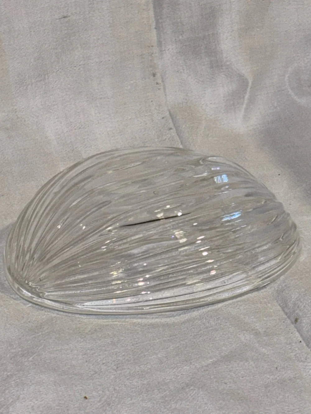 Vintage Clear Optic Swirl Glass Serving Bowl Set 7 Piece Mid Century Style